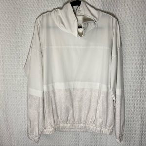 ATHLETA Run With It Half Zip Printed pearl white python Sz M